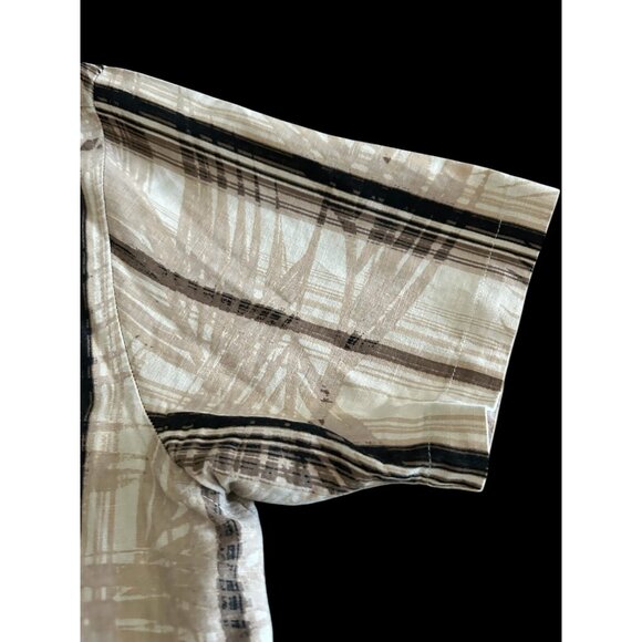 Centro Men's Linen Short Sleeve Casual Button Down Shirt Size XL Bamboo Tropical - Picture 8 of 9